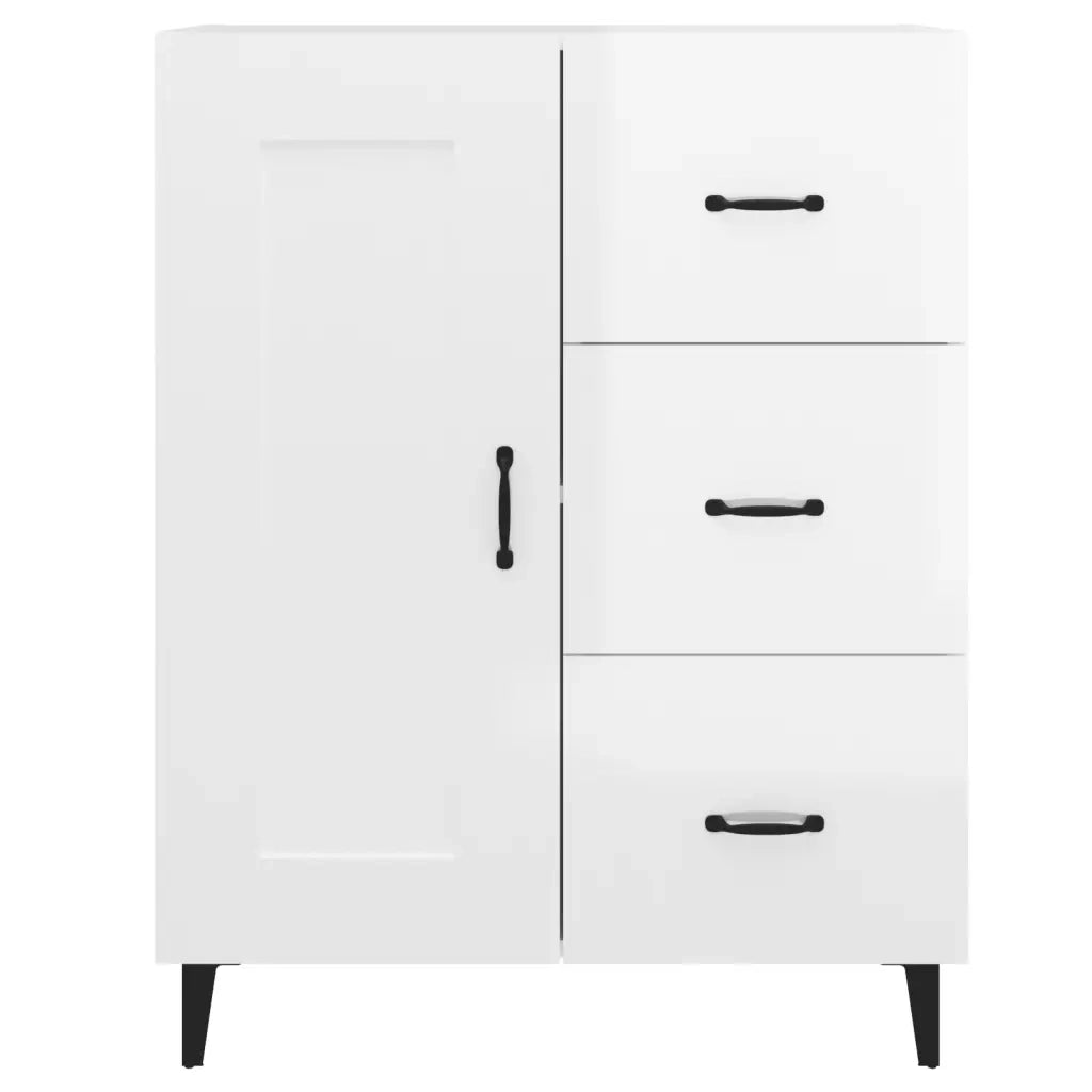 Credenza-Buffet-Armadio da cucina 69,5x34x90 cm in Legno Multistrato Bianco Lucido 271882