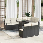 Set Divano da Giardino 9 pcs Nero e Crema polyrattan 3348843