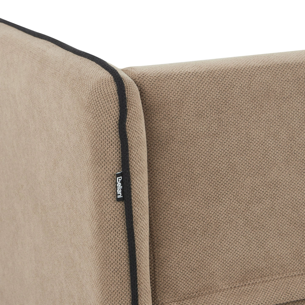 Divano 3 posti angolare regolabile lato sinistro in tessuto marrone chiaro stile moderno design classico