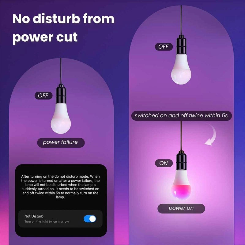 Lampadina Matter LED Wifi Smart Multicolore RGB Dimmerabile E27 9W 806Lm App Compatibile con Amazon Alexa e Google Home
