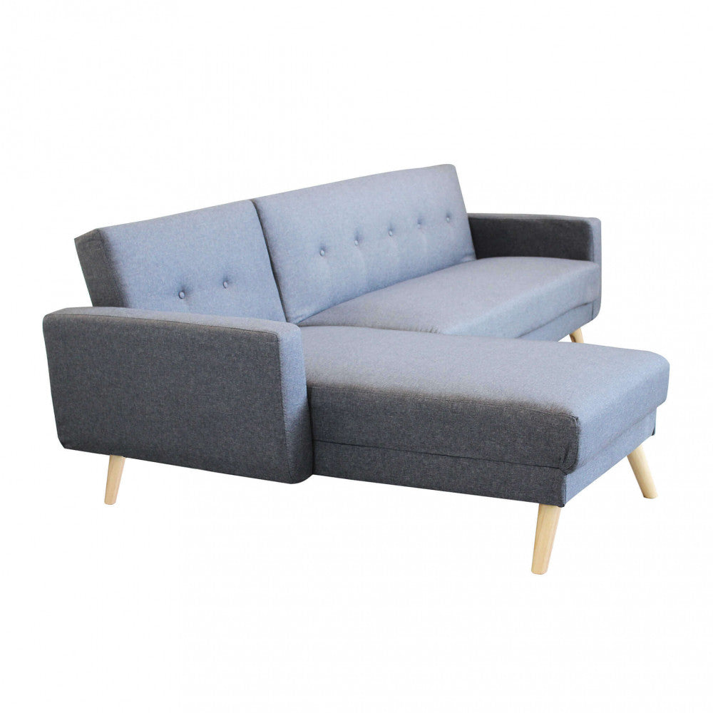Divano Letto Arthur 176x84x84 cm in Tessuto Grigio scuro