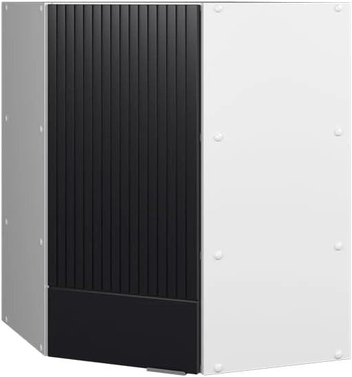 Mobile angolare da cucina Fame-Line, Nero a righe, 57 cm, per la combinazione con altri moduli della serie Fame-Line