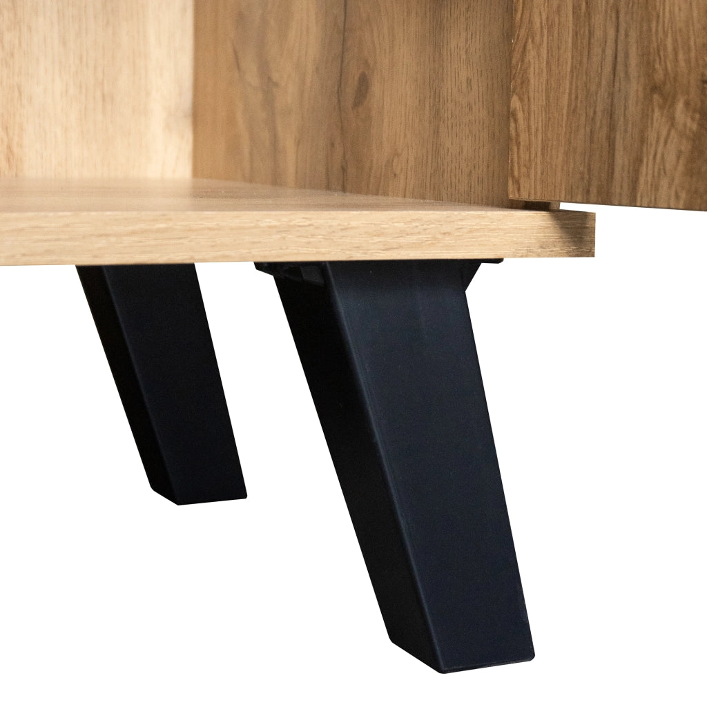 Credenza con 4 Ante e Ripiani Regolabili; Motivo Geometrico; in Pannello Truciolare; Legno; 160;5¡Á35;5¡Á78 cm