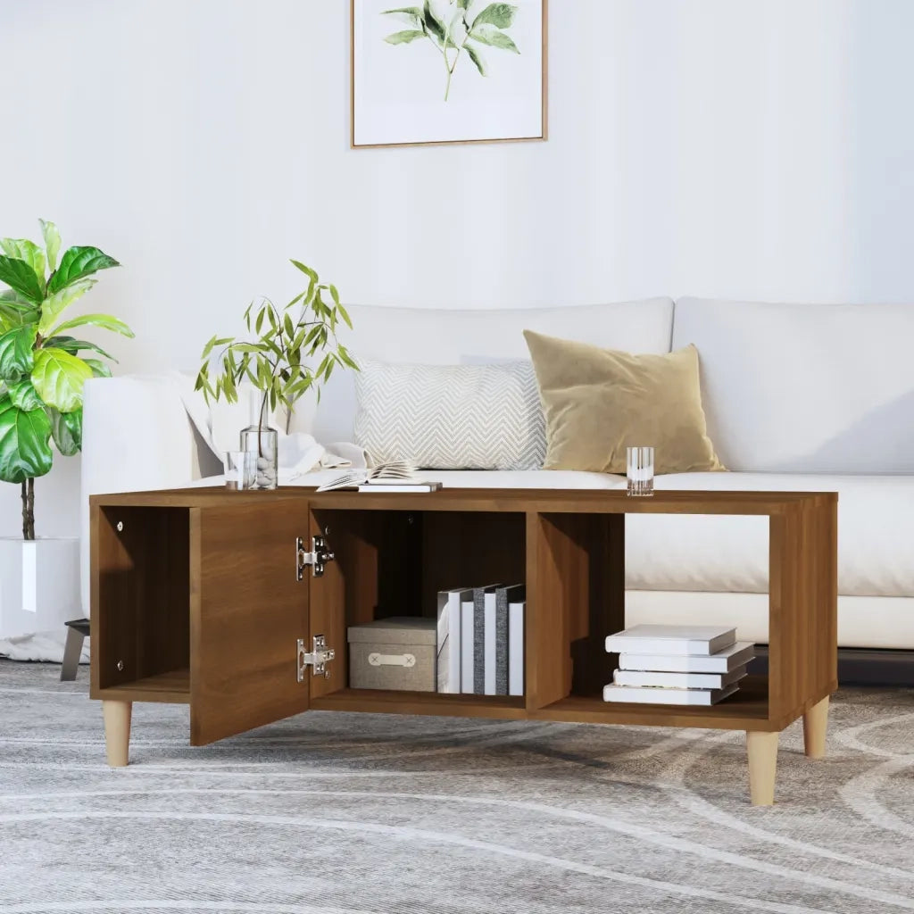 Tavolino salotto | Tavolino da caff¨¨ | Tavolino da Soggiorno Rovere Marrone 102x50x40 cm Legno Multistrato