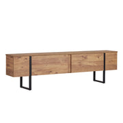 Porta TV in legno "Onera" - 180 x 30 x 50 cm - Pino Atlantico / Nero