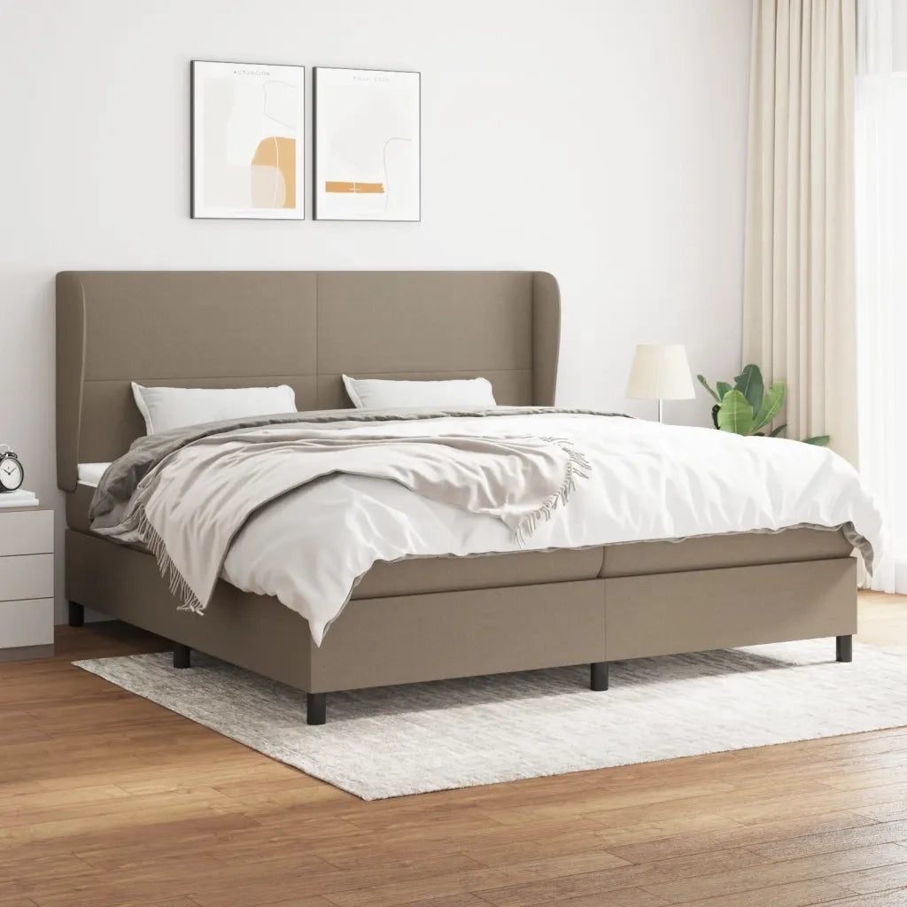 Giroletto a Molle con Materasso Tortora 200x200 cm in Tessuto 3127833
