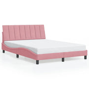 Letto matrimoniale | Letto per adulti | Giroletto senza Materasso Hanko Rosa 120x200 cm in Velluto