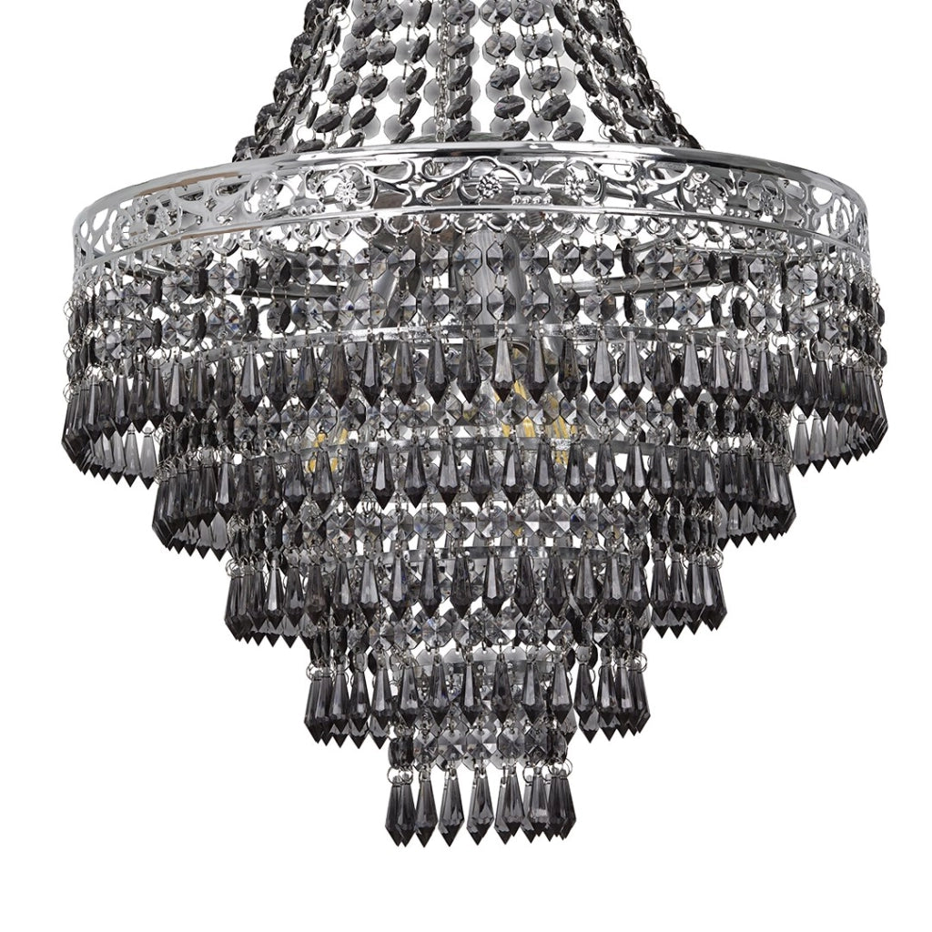 Lampadario glamour CORAL nero cristallo 3xE14 Milagro