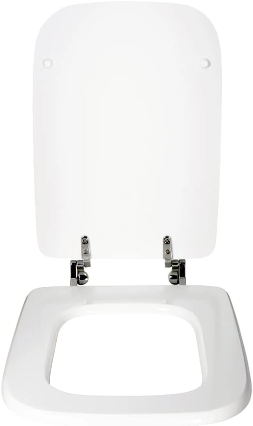 Copriwater universale bianco in legno con cerniere regolabili