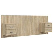 Testiera | Testata Letto con Comodini in Legno Multistrato Rovere Sonoma