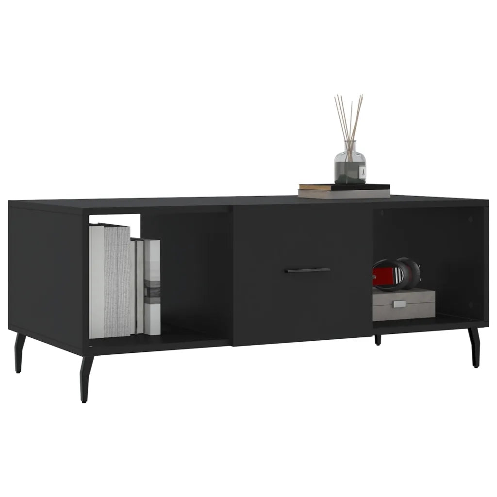 Tavolino da Salotto Nero 102x50x40 cm in Legno Multistrato 829317