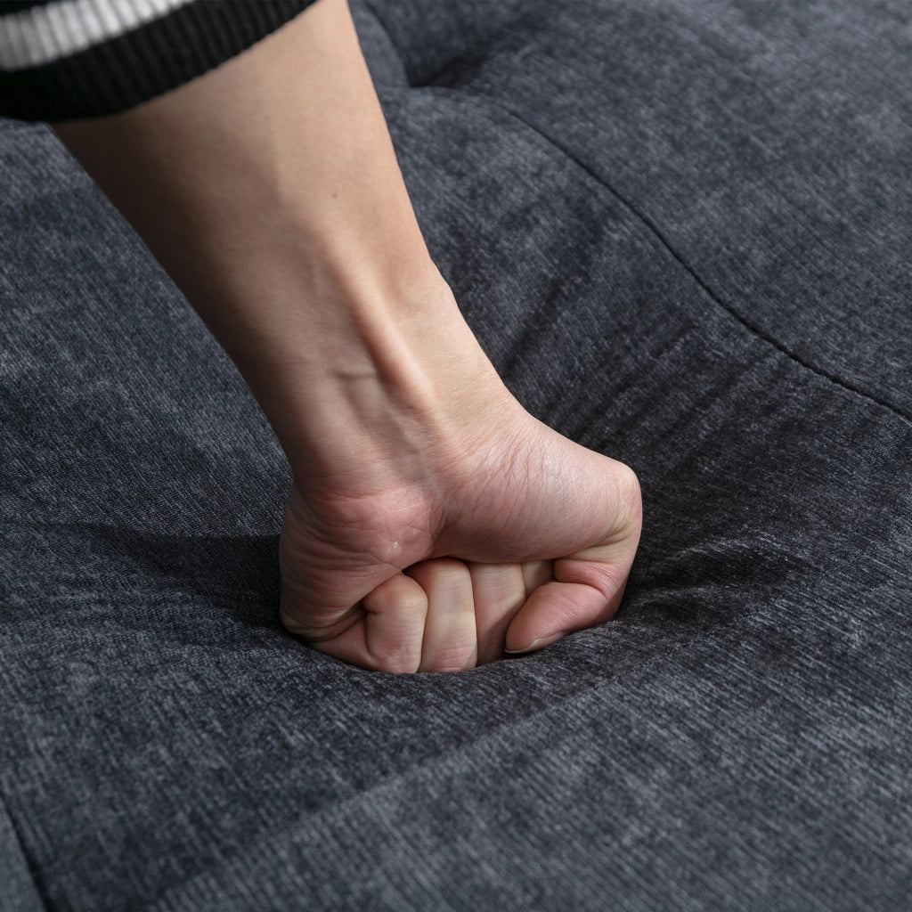 Divano letto modulare - con elementi separabili e funzione letto - in ciniglia grigio