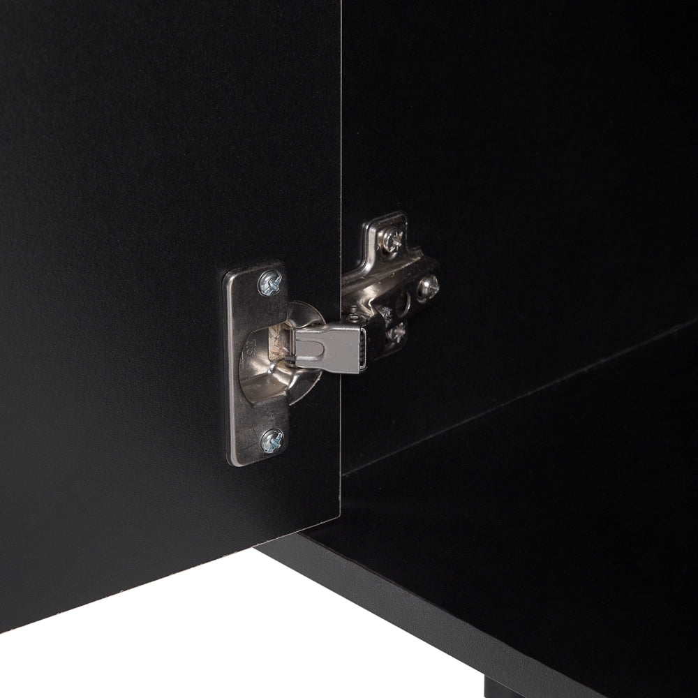 Madia credenza in legno chiaro 2 armadi 3 cassetti gambe in metallo minimalista