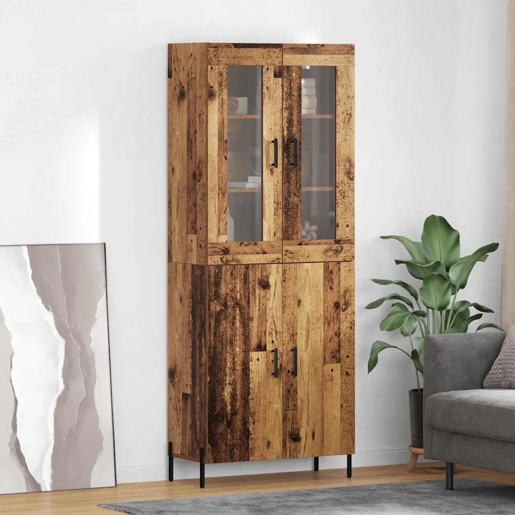 Credenza | Madia | Buffet da pranzo | Armadio da pranzo Legno vecchio 69,5 x 34 x 180 cm Legno multistrato