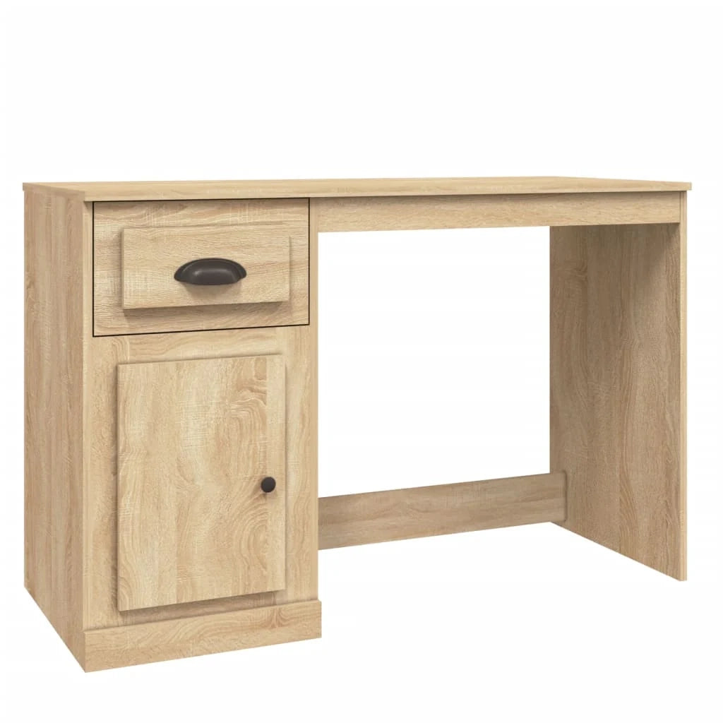 Scrivania postazione di lavoro scrivania per computer mobile da studio con cassetto rovere Sonoma 115 x 50 x 75 cm legno ingegnerizzato marrone 02_0023449