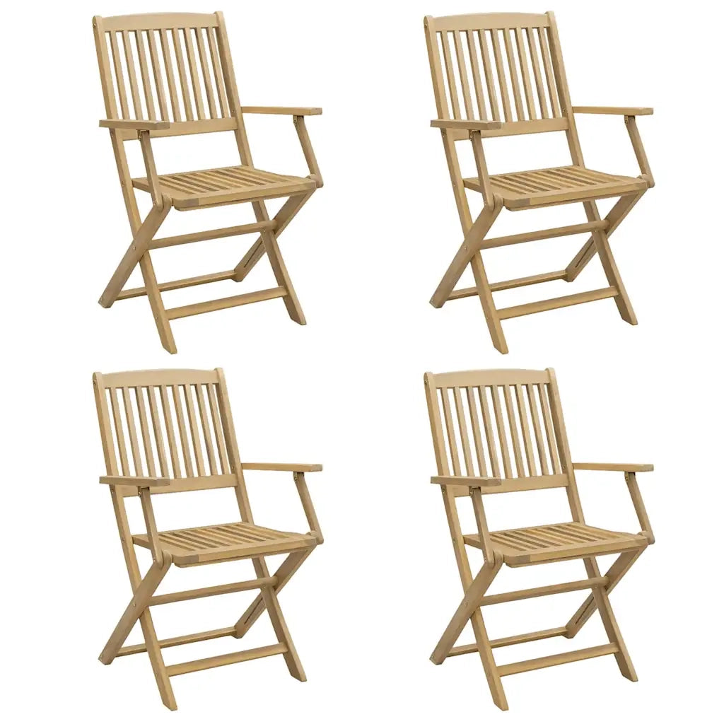 Sedie Giardino Pieghevoli 4 pz | Sedie da Esterno 54x61x88 cm Massello Acacia