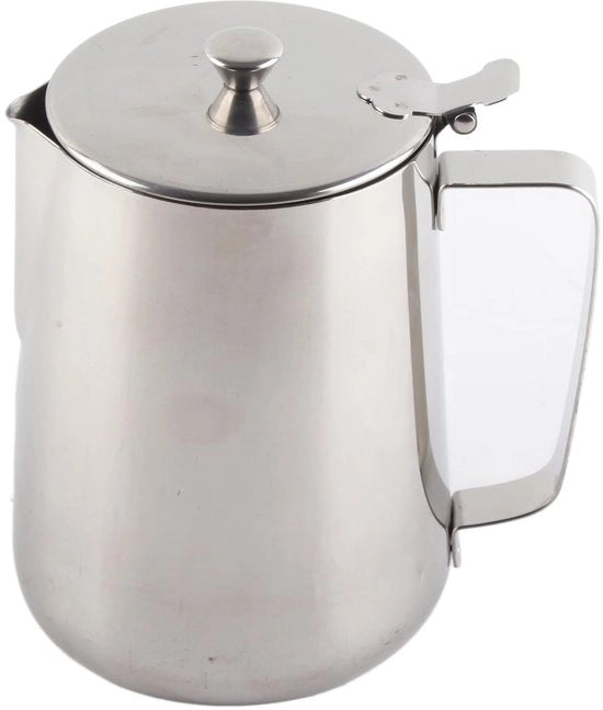 Melkkan 250/2000 ml - Melkpan con Coperchio - Bicchiere per Latte di Caffè Manuale - Design Facile da Utilizzare - Duraturo e Resistente all'Ossidazione - Bicchiere per Latte di Caffè Portatile