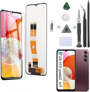 Display LCD touchscreen e schermo LCD sostitutivo con set di strumenti di riparazione per Galaxy A14 4G SM-A145P A145R 2023 - nero.