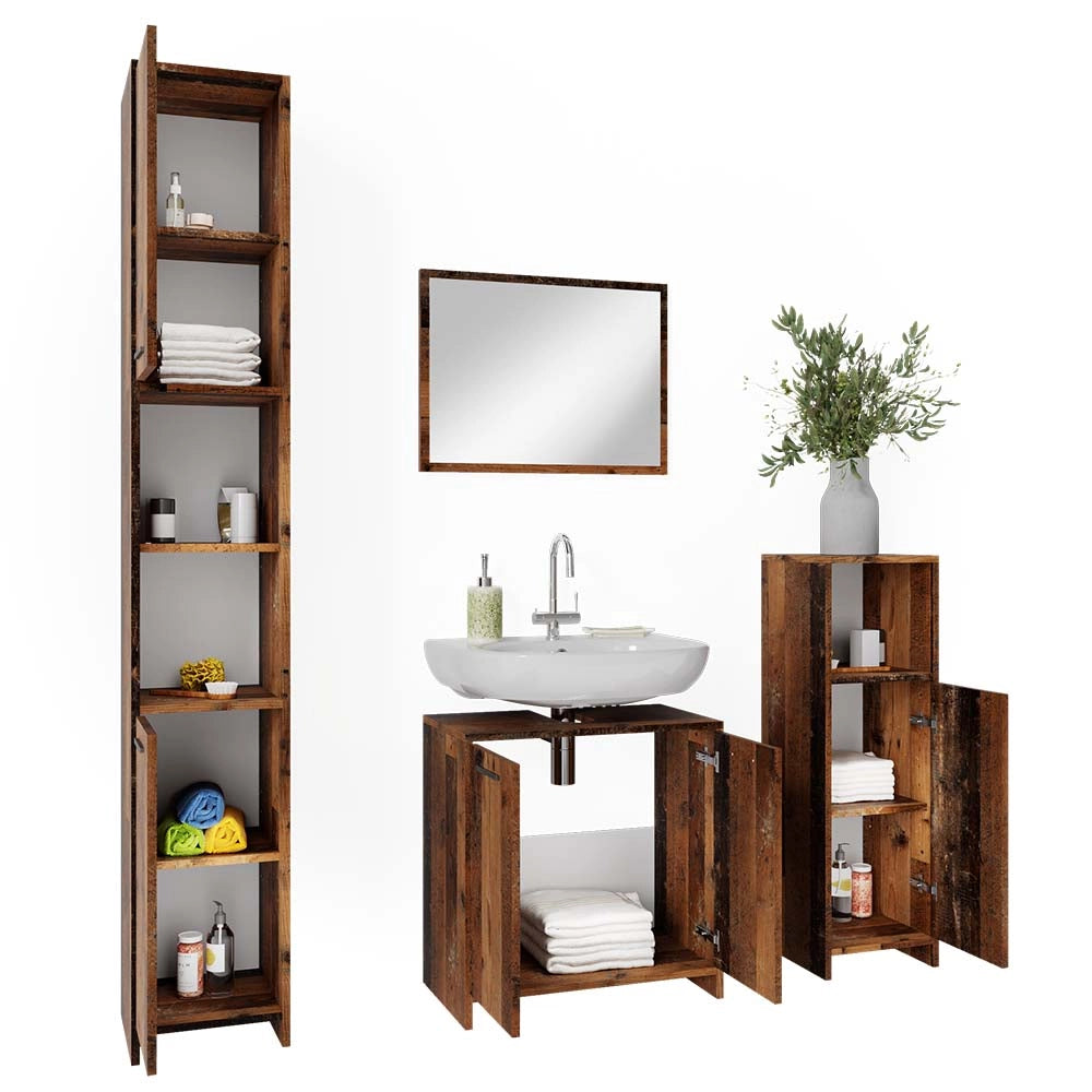 Vicco Set mobili bagno Rovere rustico 4 parti