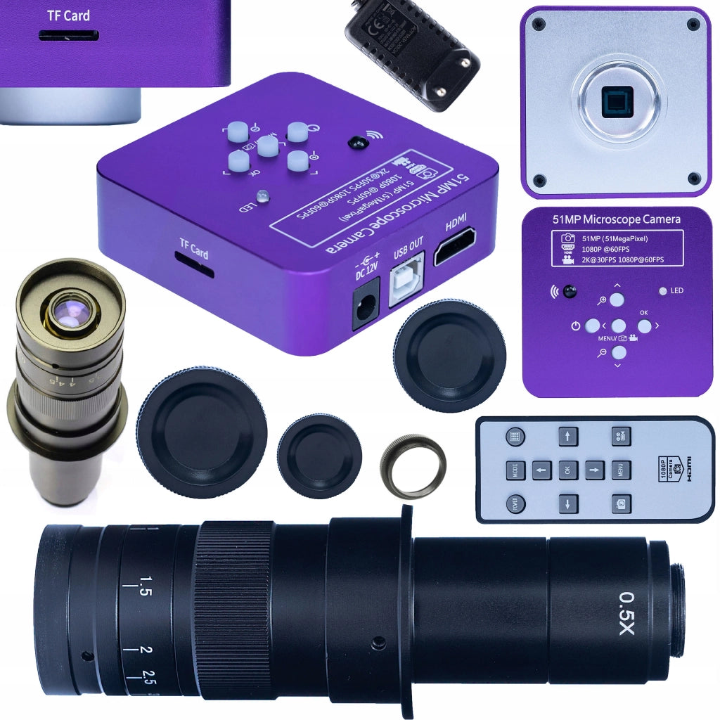 Set Microscopico Puppis Pink Pro 2 in 1 – Camera KMPPP-HDMI-USB 51MP + Obiettivo 180x
