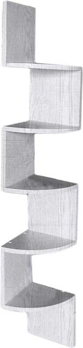 MENSOLA ANGOLARE IN LEGNO CON 4 RIPIANI 19X19X123 CM COLORE BIANCO