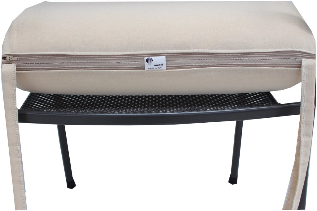 Set 2 Cuscini per Sedia da Giardino 90x45x5 cm in Dralon Allegro Ecru