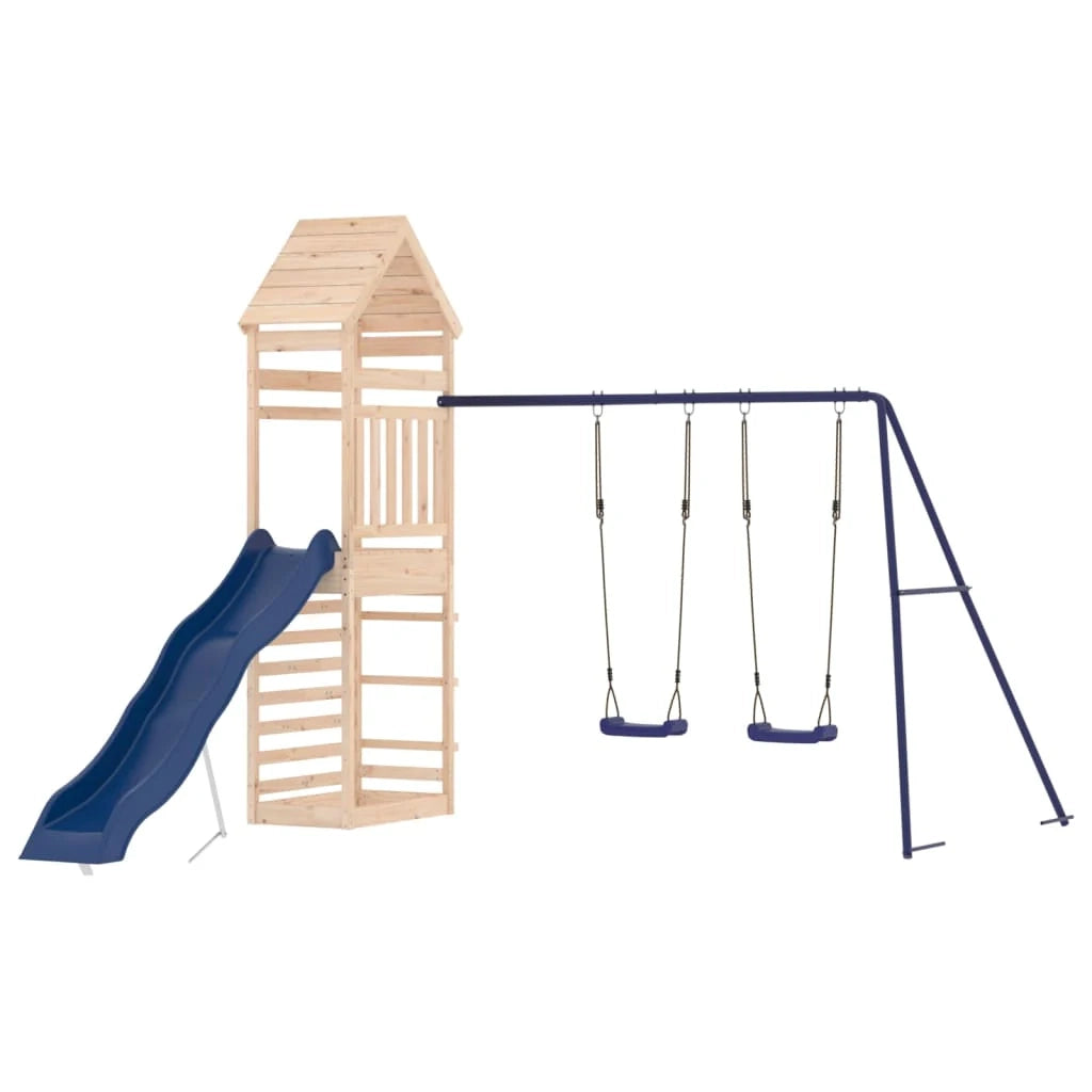 Altalene per parco giochi all'aperto scivolo altalene robuste giochi da giardino 316 x 363 x 264 cm legno di pino massiccio 02_0004943