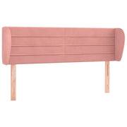 Testiera | Testata ad Orecchio Rosa 147x23x78/88 cm in Velluto
