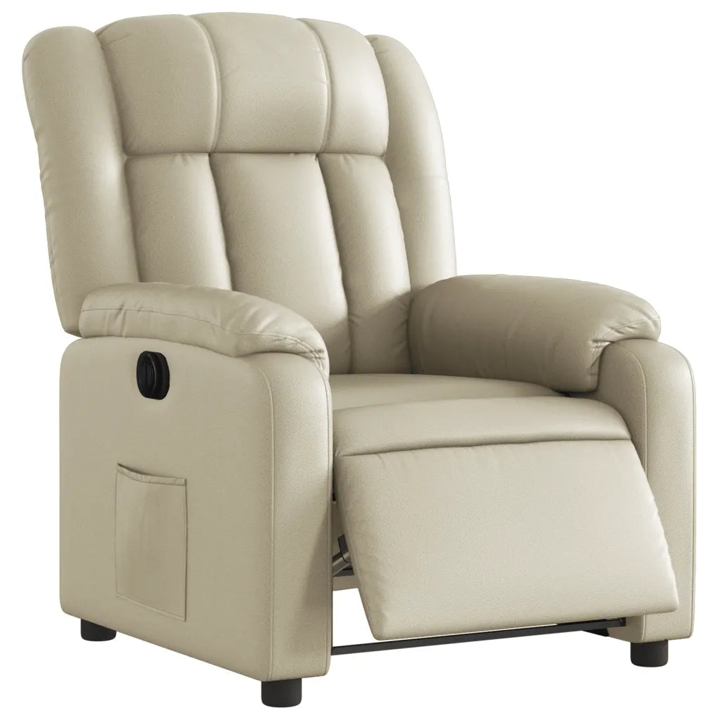 Divano Sedia-Poltrona Reclinabile Elettrica Crema in Similpelle 408180