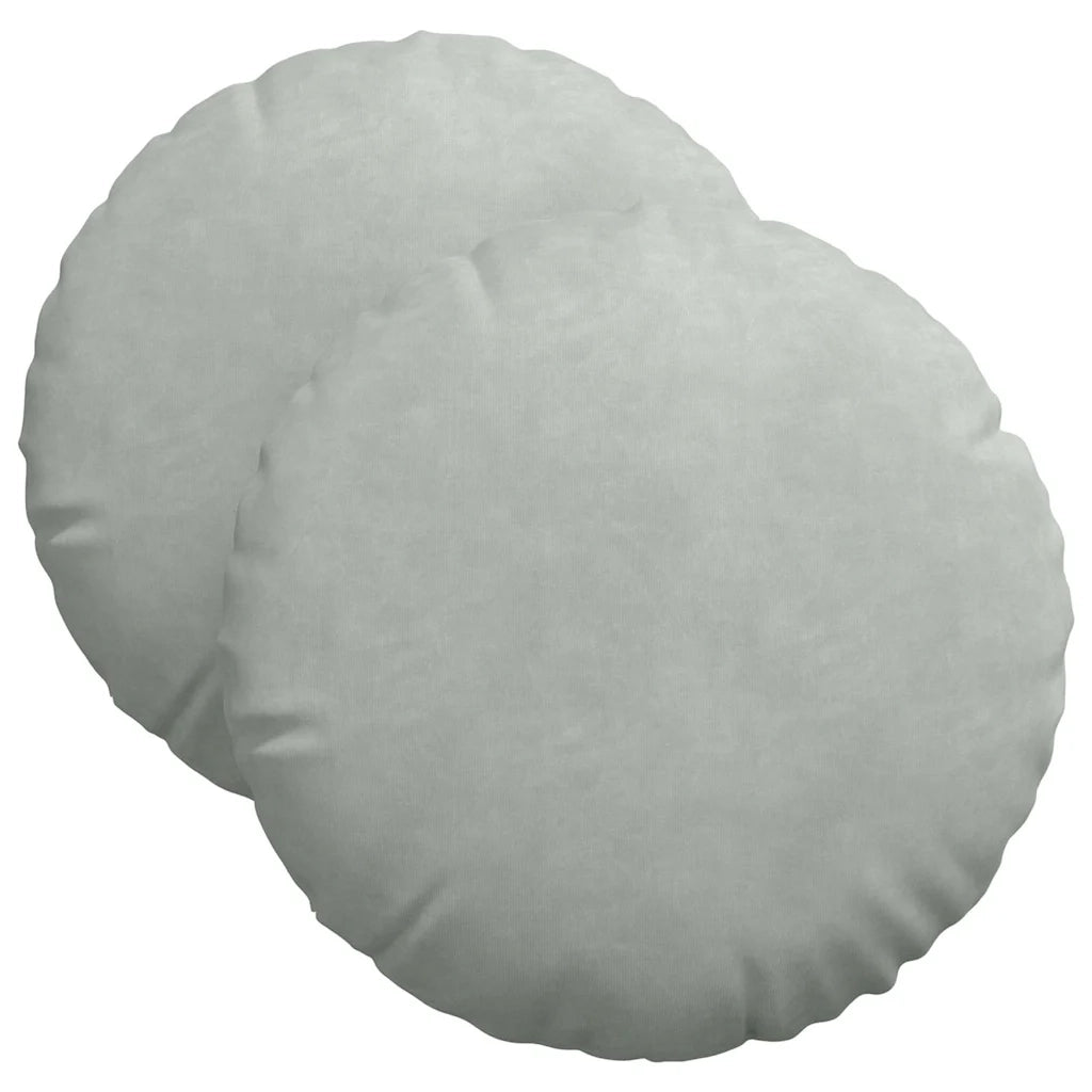 Cuscini per Seduta 2 pcs Grigio chiaro Ø 40 x 13 cm Velluto