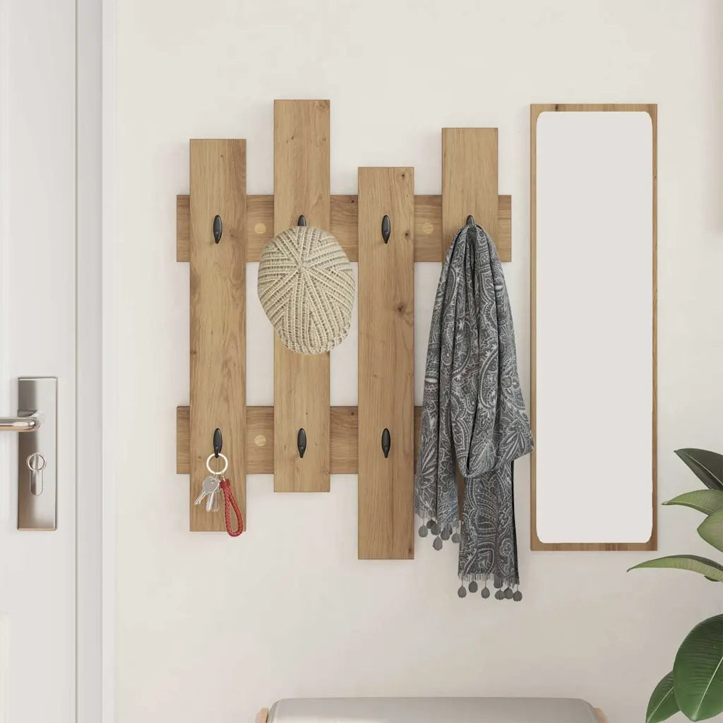 Appendiabiti a muro A parete Rovere artigianale 60 x 3 x 82 cm 874482