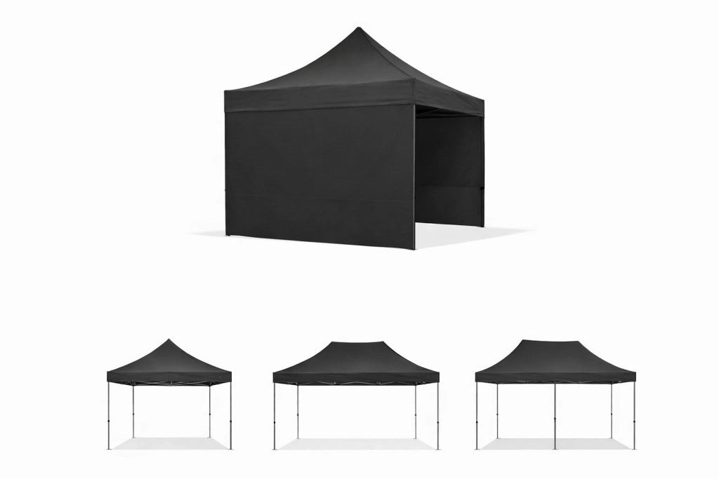 Telo Laterale per Gazebo 3x2 m Market in Tessuto Oxford Nero