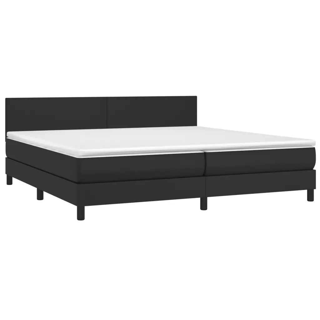 Giroletto a Molle con Materasso Nero 200x200 cm in Similpelle 3141023