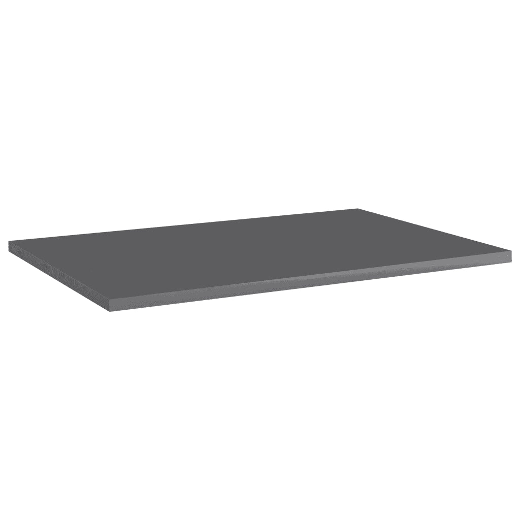 Ripiani per Libreria 8pz Grigio Lucido 60x40x1,5cm Multistrato 805265