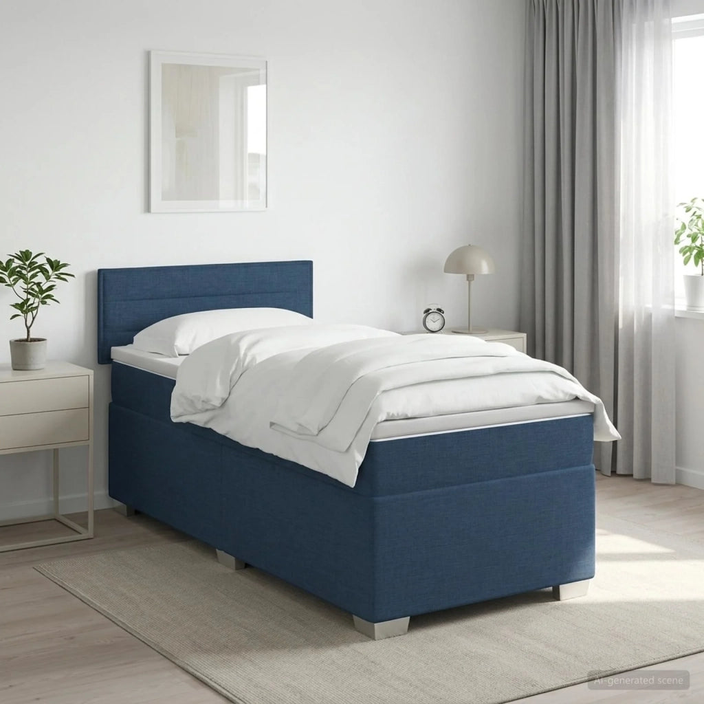 Letto con Box Spring, Materasso e LED Marrone Scuro 90 x 190 cm 3451829