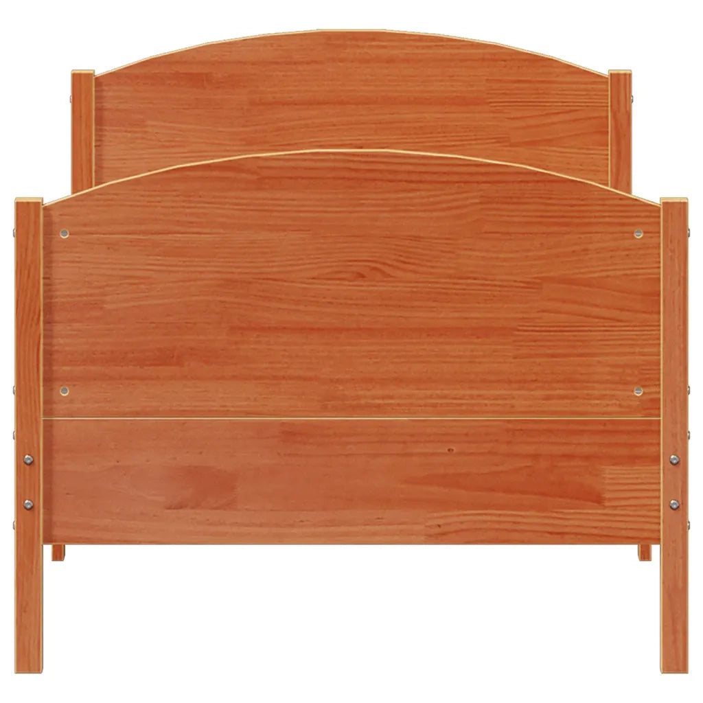 Letto senza Materasso Marrone Cera 75x190 cm in Legno di Pino