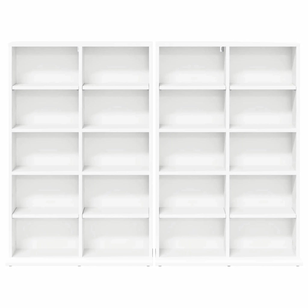 Mobile per CD 2 pz Bianco 65 x 23,5 x 97,5 cm 8012675