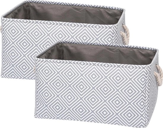 Cassa di stoccaggio in tessuto, cassettiera pieghevole con maniglie, contenitore di stoccaggio/organizzatore, 40 x 23 x 32 cm, cassetti di stoccaggio, contenitori per abbigliamento, giocattoli, attrezzi, armadio per abbigliamento, 2 pezzi