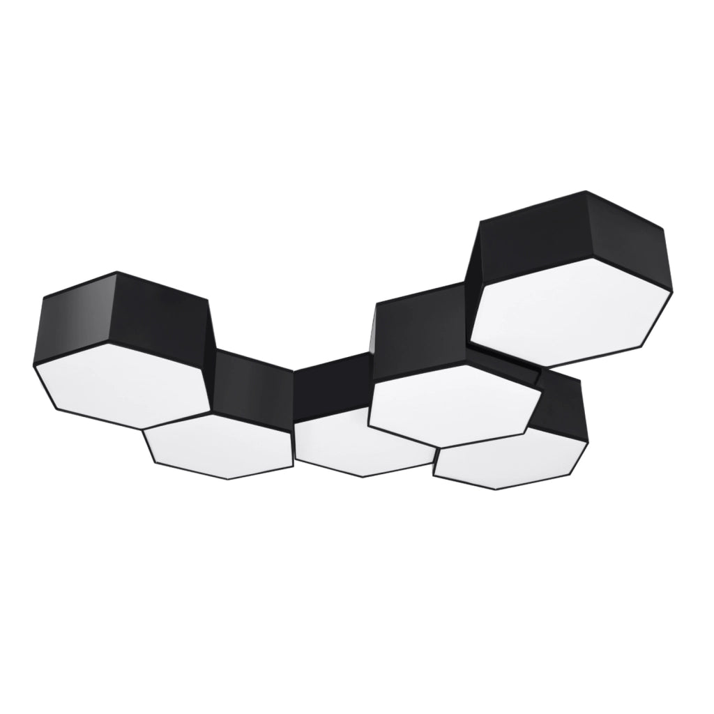 Plafoniera esagonale nera HALVOY 2xE27 Pure Lume PU.1060