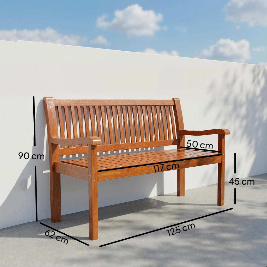 Panchina da Giardino 2 Posti ¨C zephmum ¨C Legno Marrone Chiaro con Cuscini