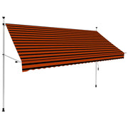 Tenda da Sole Retrattile Manuale-Tenda parasole per Patio 300 cm Arancione e Marrone