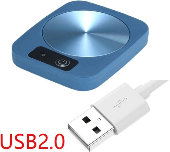 Thermostato a cuppa riscaldamento sottopiatto schermo termico piatto ceramico thermostato sottopiatto alimentato da USB riscaldamento sottopiatto, blu profondo mare