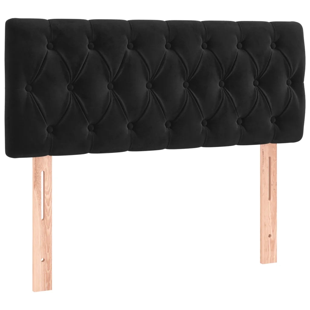 Letto a Molle con Materasso e LED Nero 90x200 cm in Velluto