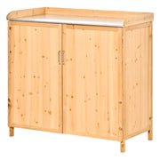 Tavolo da giardinaggio con ripiano e armadio ¨C zephmum ¨C legno di cedro, grigio, 120x60x80