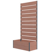 Fioriera da Esterno con Spalliera a Doghe per Piante Rampicanti 72x38x150cm Marrone Chiaro