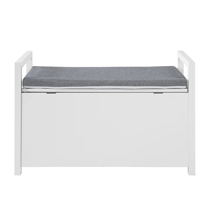 Panca Contenitore Ingresso con Cuscino e braccioliL86*P38*A41 cm. FSR76-W