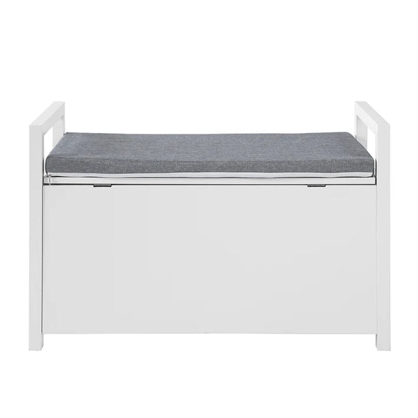 Panca Contenitore Ingresso con Cuscino e braccioliL86*P38*A41 cm. FSR76-W