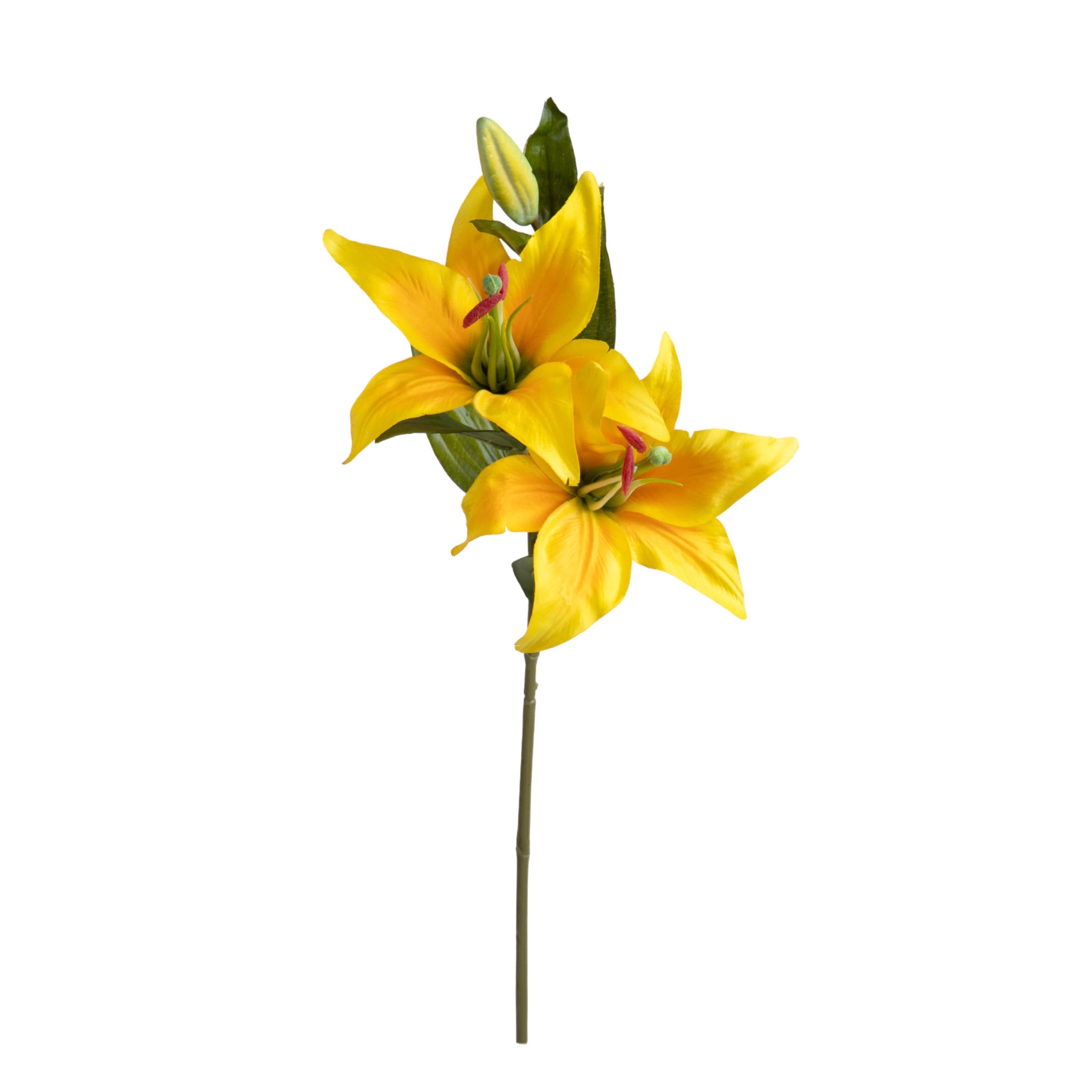 Set 6 Rami Artificiali Lilium Composto da 3 Fiori H 65 cm