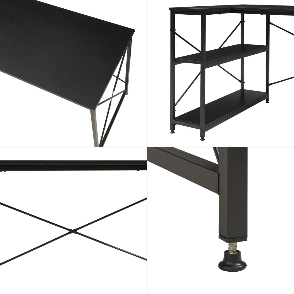 Scrivania/Tavolo da lavoro 137 x 88 x 75 cm Nero 03_0009065