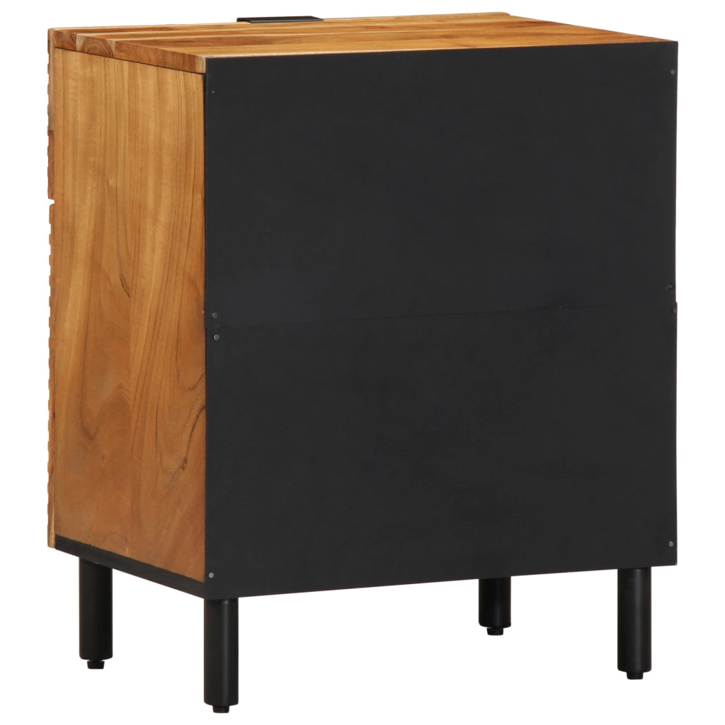 Comodino 50x33x60 cm in Legno Massello di Acacia